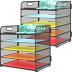 2 Pack Letter Tray 5-Tier Desk Organizer File Paper Holder by Sinboun