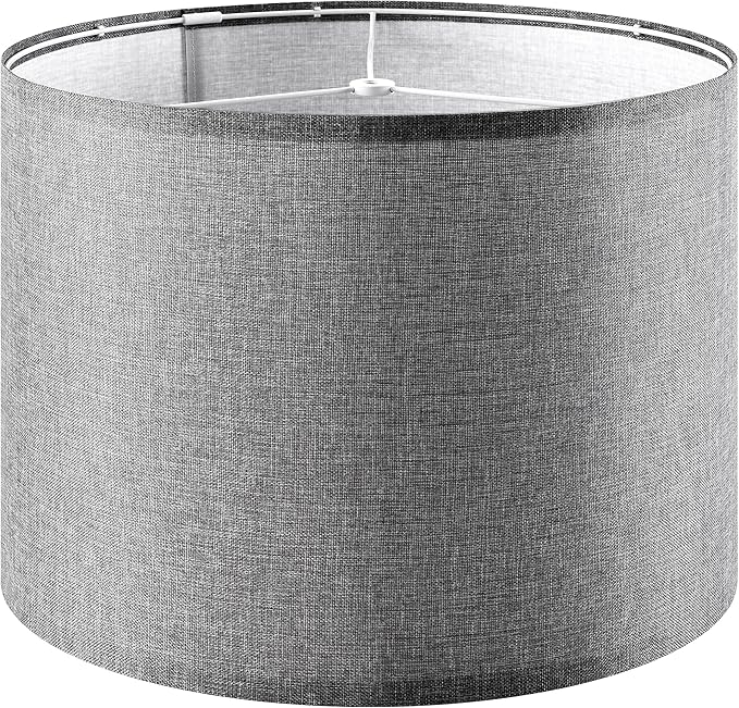 Gray Large Drum Lamp Shades for Floor Lamps Table Lamp Farmhouse Lamp Shade 16" by GOSO