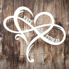Personalized Valentines Metal Wall Sign, Custom Infinity Heart Love Couple Name - Image 6