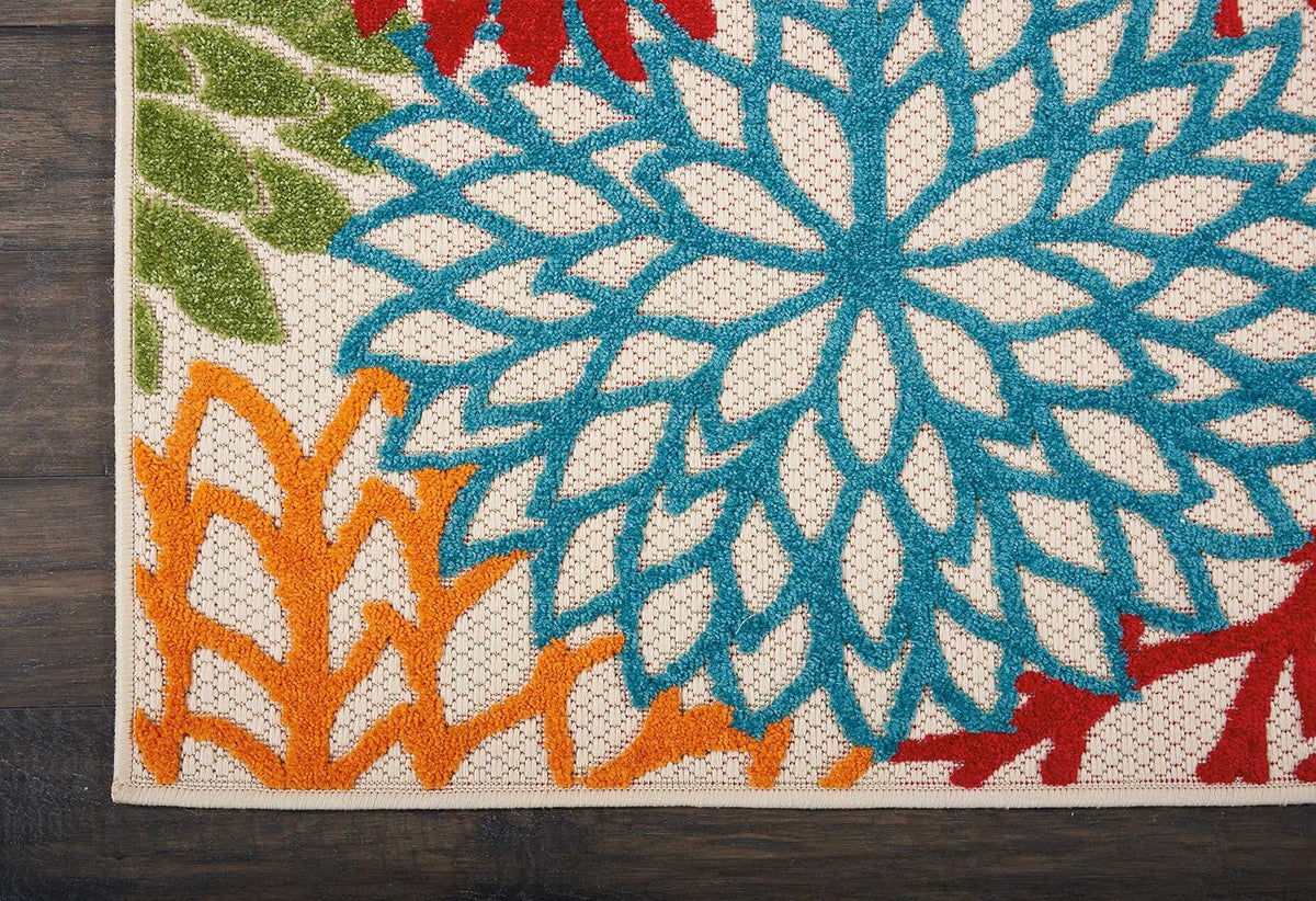 nourison home aloha indoor/outdoor green 2' x 6', close-up detail