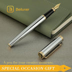 BEILUNER Silver Chrome Fountain Pen, Stunning Luxury - Image 7