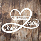 Personalized Valentines Metal Wall Sign, Custom Infinity Heart Love Couple Name - Image 6