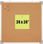 Cork Board Set - Bulletin Corkboard 24 x 24 inch Framed - Wall Hanging Message by Navy+Penguin
