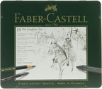 faber-castel 19 piece pitt graphite tin set shown in use