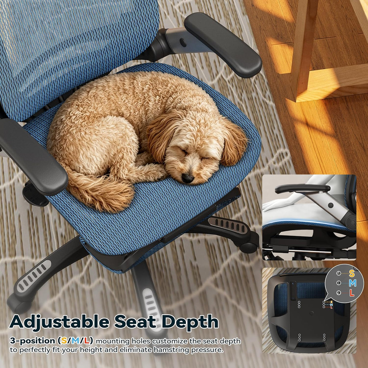 Ergonomic Office Chair with Footrest – High Back Executive Mesh Desk Chair fo...