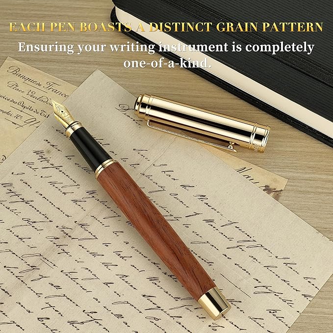 BEILUNER 316 Fountain Pen, Stunning Luxury Rosewood, 24K Gilded Nib, Gorgeous - Image 3