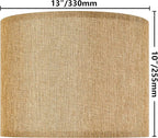 GO&SO Set of 2 Brown Medium Drum Lamp Shades 13" Top x 13" Bottom x 10" High - Image 2