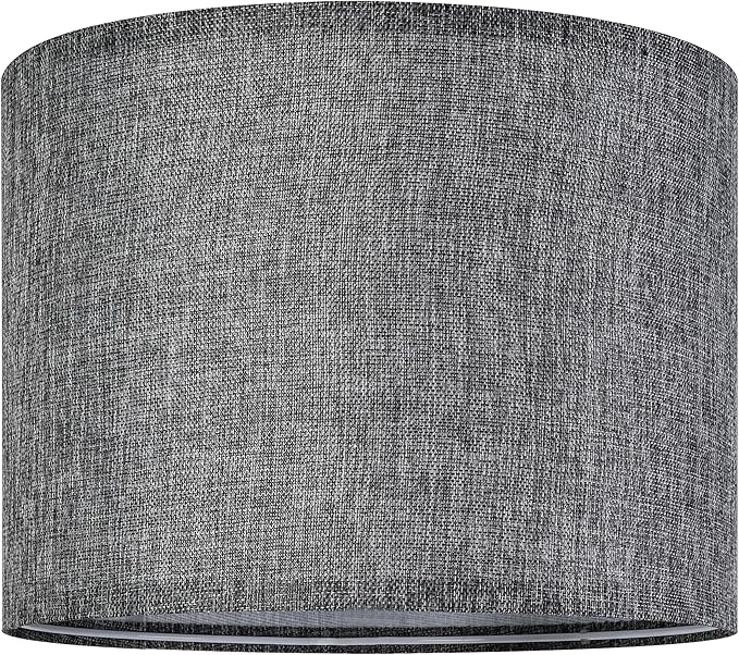 Gray Drum Lamp Shades Medium 13" Top x 13" Bottom x 10" High Traditional - Image 6