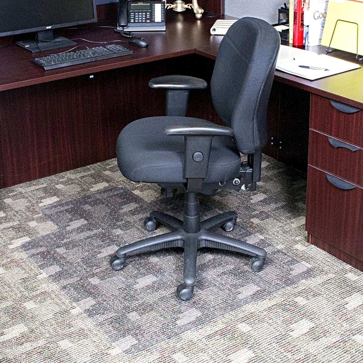 Dimex Office Chair Mat for Low Pile Carpet with Lip, 36" x 48", Clear