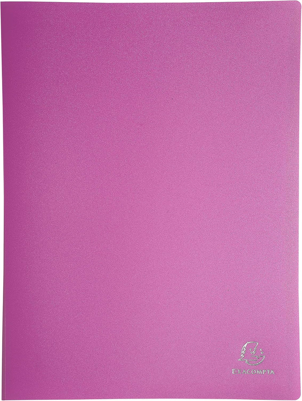 Exacompta - Ref 8820E - Semi-Rigid PP Display Book - Suitable for A4 Documents, Wipeable Cover, 500 Micron Polypropylene, 20 Pockets, 40 Viewing Pages - Assorted Colours (Pack of 10)