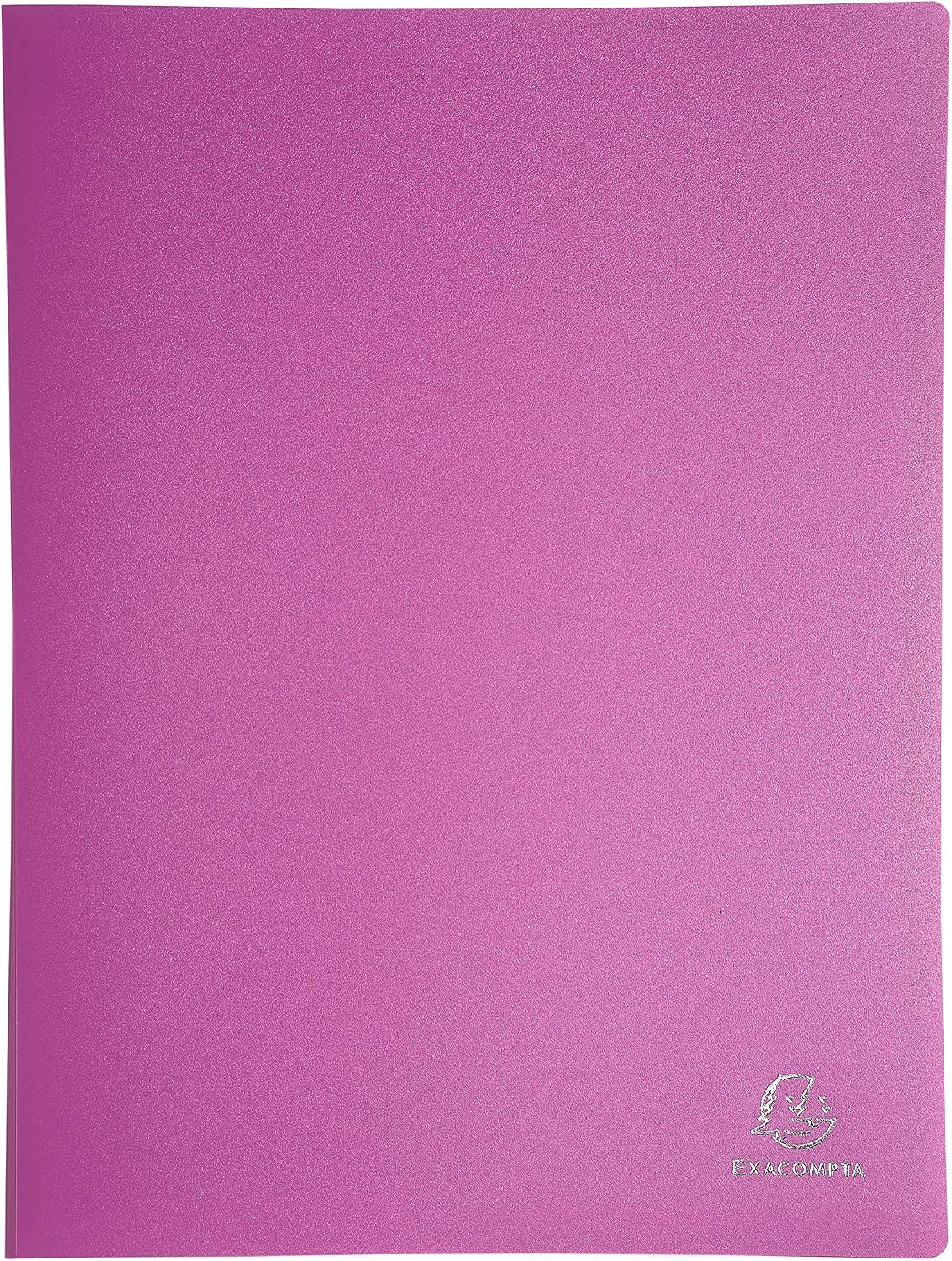 Exacompta - Ref 8820E - Semi-Rigid PP Display Book - Suitable for A4 Documents, Wipeable Cover, 500 Micron Polypropylene, 20 Pockets, 40 Viewing Pages - Assorted Colours (Pack of 10)