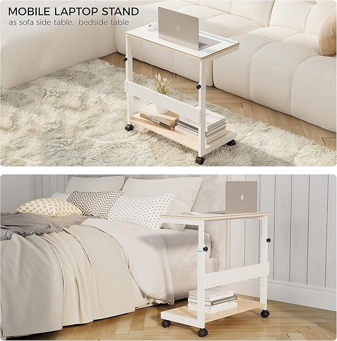 EUREKA ERGONOMIC PC Stand Computer Cart, Height Adjustable Tower Stand 2-Tier - Image 8