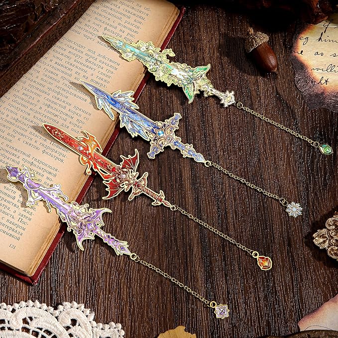 4pcs Fantasy Sword Bookmarks for Books, Planners - Image 2