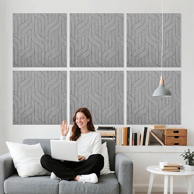 Reverbeon 6 PCS Acoustic Panels, 23.6x23.6 Inch Sound Absorbing Panels by Reverbeon