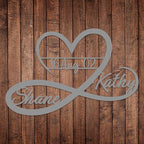 Personalized Valentines Metal Wall Sign, Custom Infinity Heart Love Couple Name - Image 7