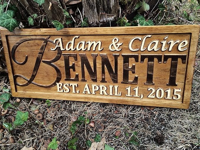 Personalized Family Name Sign Personalized Wedding Gifts Wall Art Rustic Home - Image 2