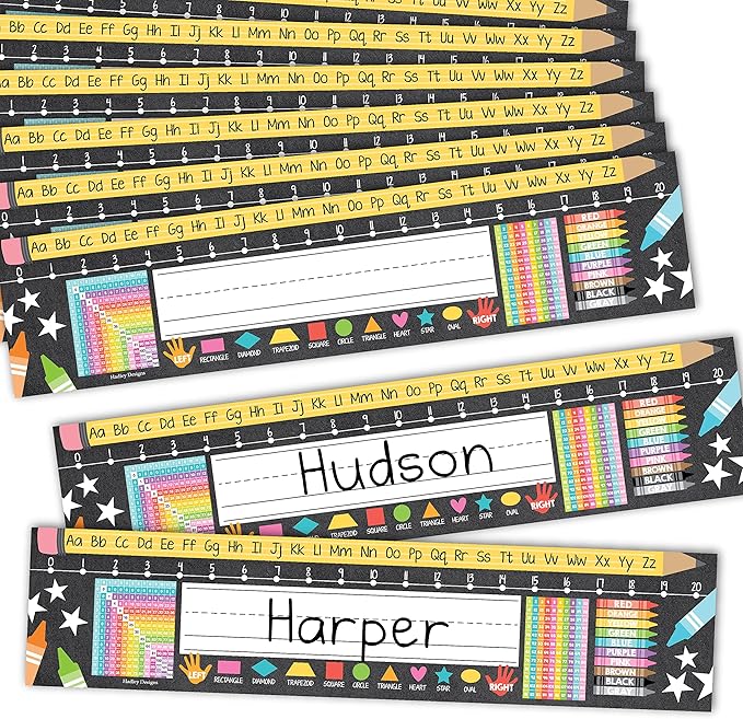 Desk Name Tags for Classroom -25 Student Name Plates for Classroom Kindergarten by HadleyDesigns