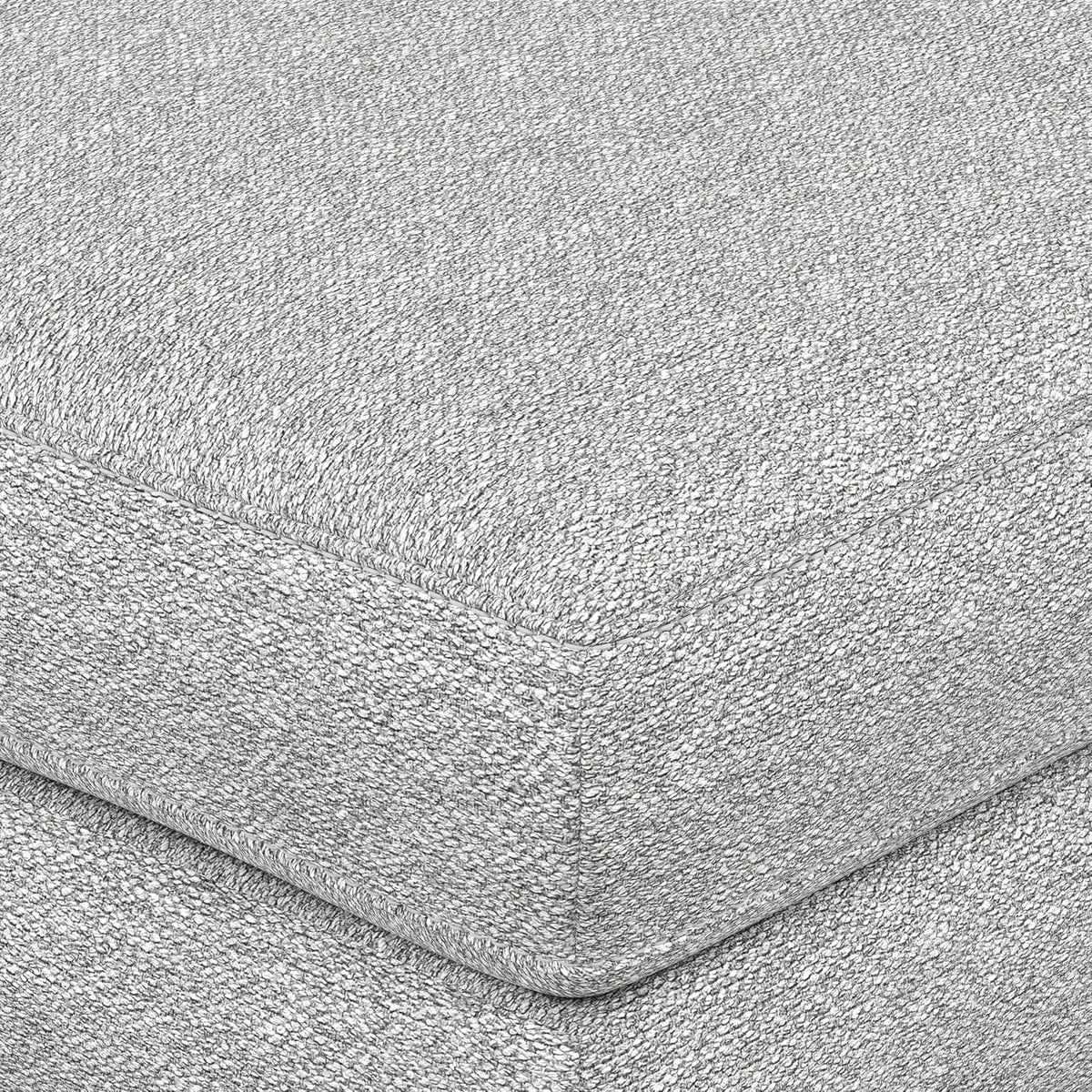 SIMPLIHOME Morrison 33" Wide Woven-Blend Rectangle Ottoman in Mist Grey