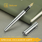 BEILUNER Silver Fountain Pen, Stunning Luxury Pens - Image 6