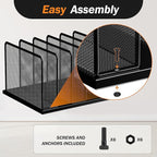 Kuntine.B Desk File Organizer 5 Upright Mesh Desktop Organizer File Sorter - Image 4