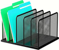Kuntine.B Desk File Organizer 5 Sections Upright Mesh Desktop Organizer File by KuntineB