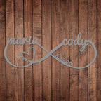 Personalized Valentines Day Metal Wall Sign, Custom Infinity Heart Love Couple - Image 7