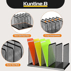 Kuntine.B Desk File Organizer 5 Sections Upright Mesh Desktop Organizer File - Image 6
