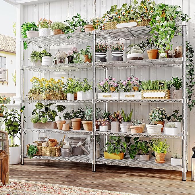REIBII 1500LBS Storage Shelves 61.7''W Wire Shelving Unit 5 Tier Metal Shelving - Image 7
