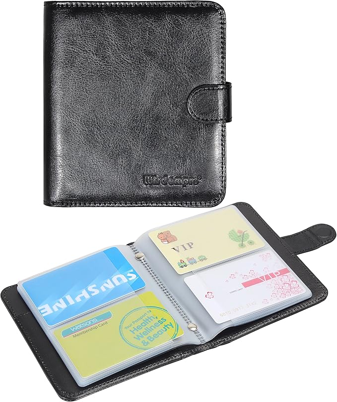 Wisdompro Business Card Book Organizer, Premium PU Leather Wallet Name Credit by Wisdompro