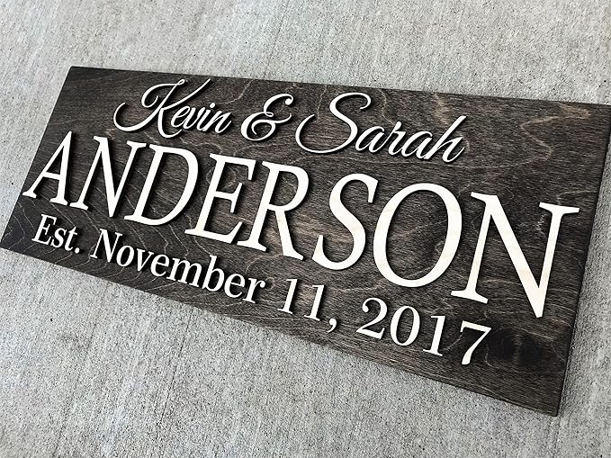 Personalized Family Name Wooden Sign | Last Name Established | Custom Wedding - Image 3
