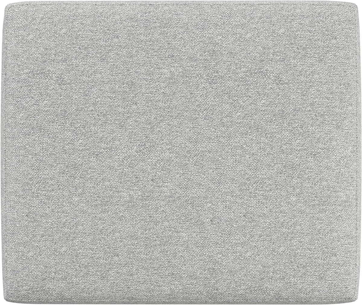 SIMPLIHOME Morrison 33" Wide Woven-Blend Rectangle Ottoman in Mist Grey