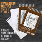 U.S. Art Supply 5.5”x8.5 Premium Heavy-Weight Paper Spiral Bound Sketch Book: - Image 7