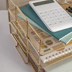 Martha Stewart Ryder 3 Tier Desk Letter Tray Organizer, Stackable Steel Mesh - Image 5