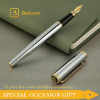 BEILUNER Silver Chrome Fountain Pen, Stunning Luxury - Image 7
