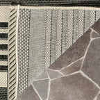 safavieh courtyard outdoor runner rug 2'3"x6'7", black &, side view